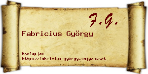 Fabricius György névjegykártya