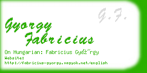 gyorgy fabricius business card